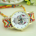 New design handmade wooven skeleton watch